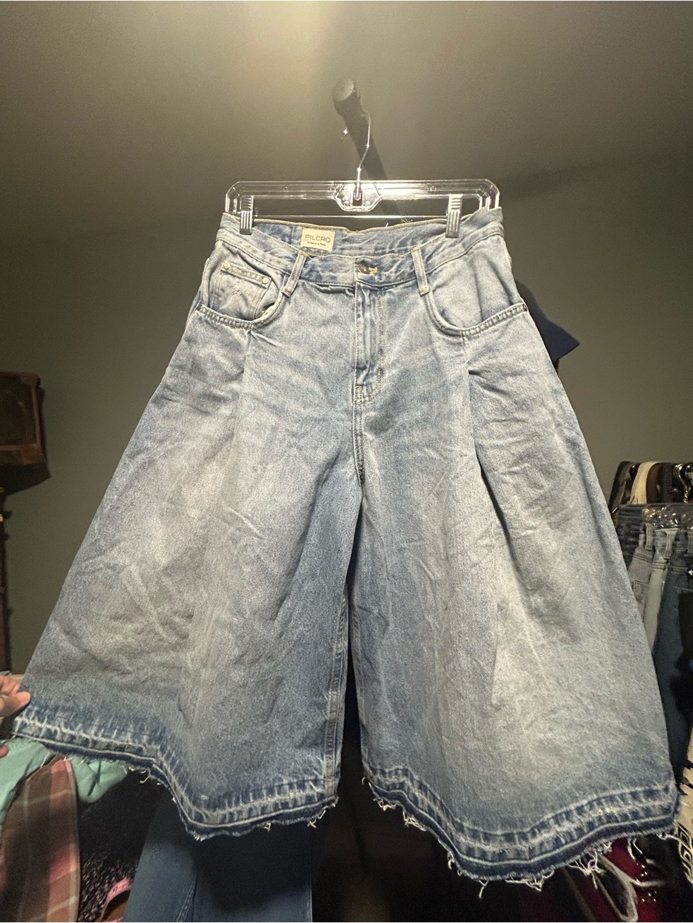 Pilcro Light Blue Denim Jeans with Yellow Stitching - Picture 2 of 5